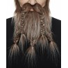Viking Dwarf mustache and beard, brown and gray