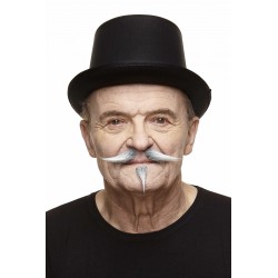 Gentleman mustache and beard, gray and white