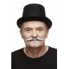 Gentleman mustache and beard, gray and white