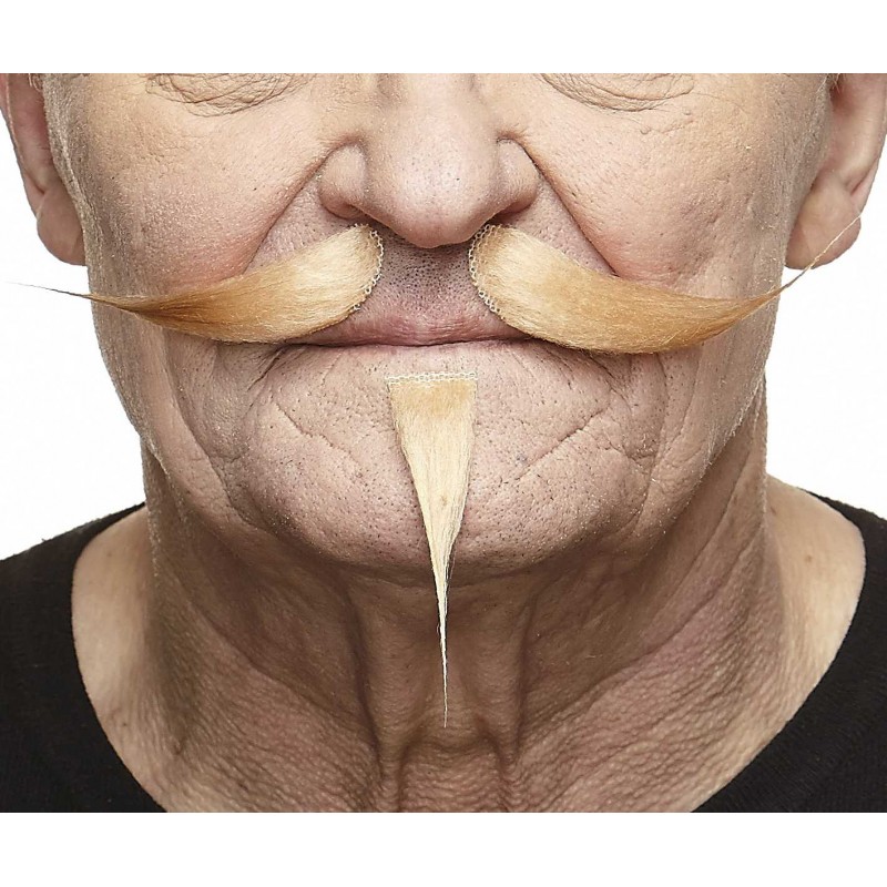 Mustache and beard, blond