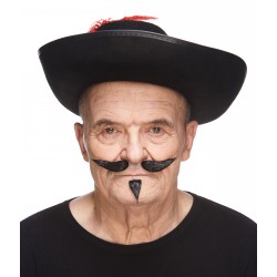 Gentleman mustache and beard, black lustrous