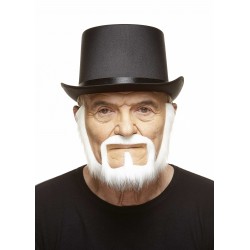 Mustache and beard, white