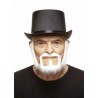 Mustache and beard, white