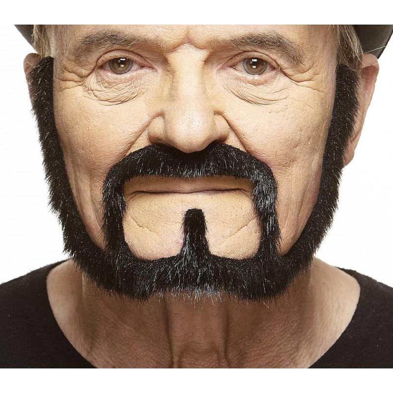 Squatter mustache and beard, black lustrous