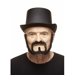 Squatter mustache and beard, black lustrous