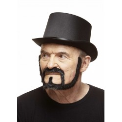 Squatter mustache and beard, black lustrous