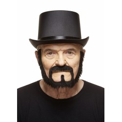 Mustache and beard, black