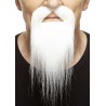 Ducktail mustache and beard, white 