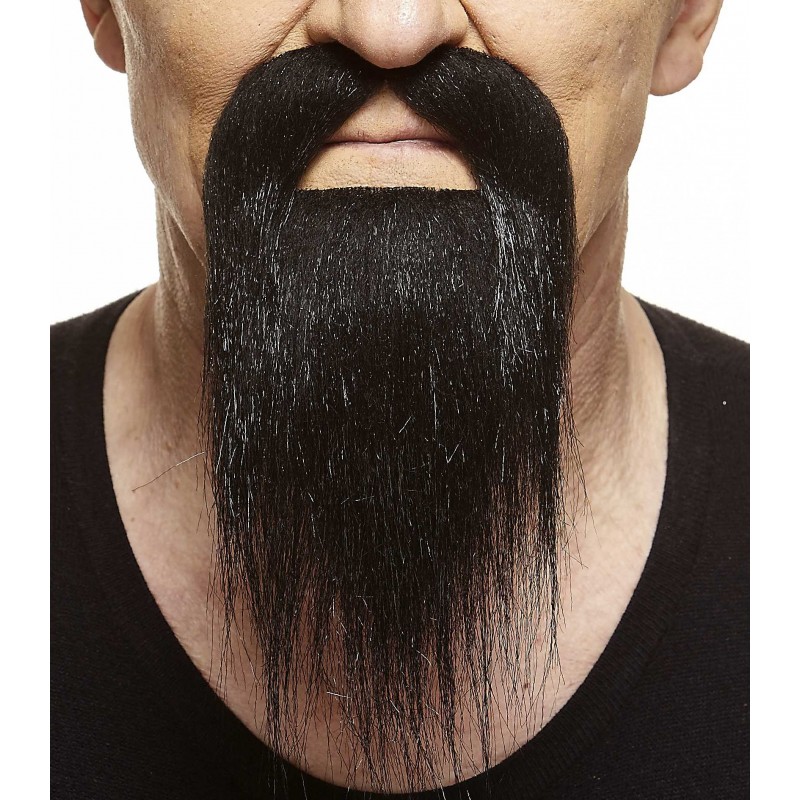 Ducktail mustache and beard, black