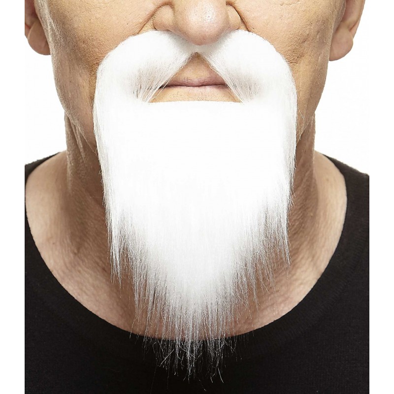 Mustache and beard, white