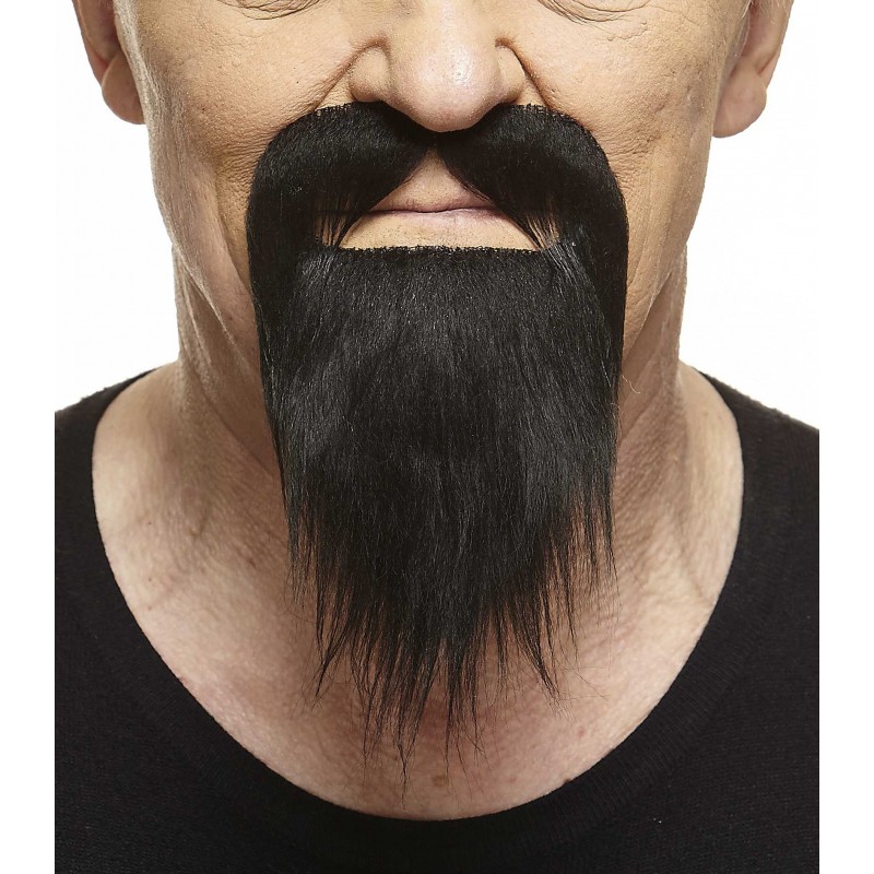 Ducktail mustache and beard, black