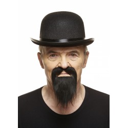 Ducktail mustache and beard, black