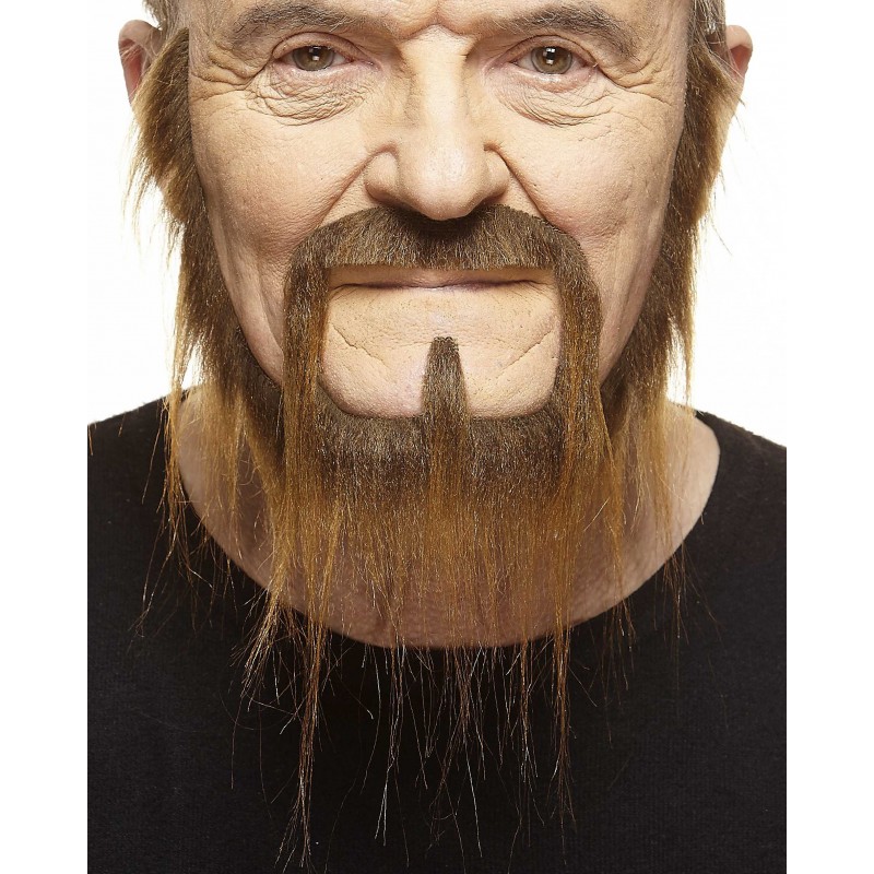 Long Squatter mustache and beard, brown 