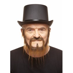 Long Squatter mustache and beard, brown 