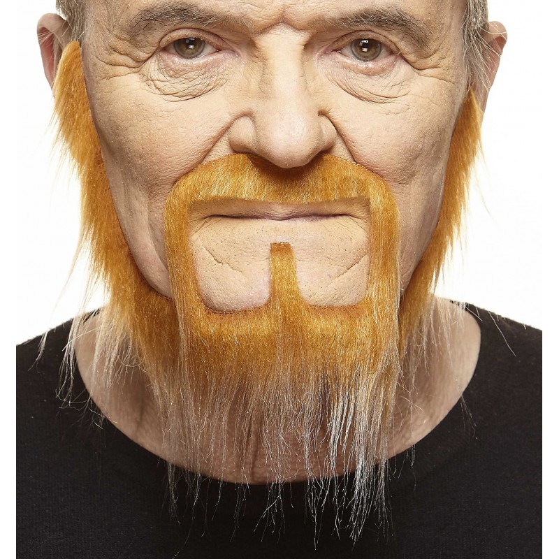 Mustache and beard, honey and white