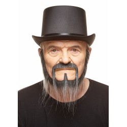 Long Squatter mustache and beard, salt and pepper