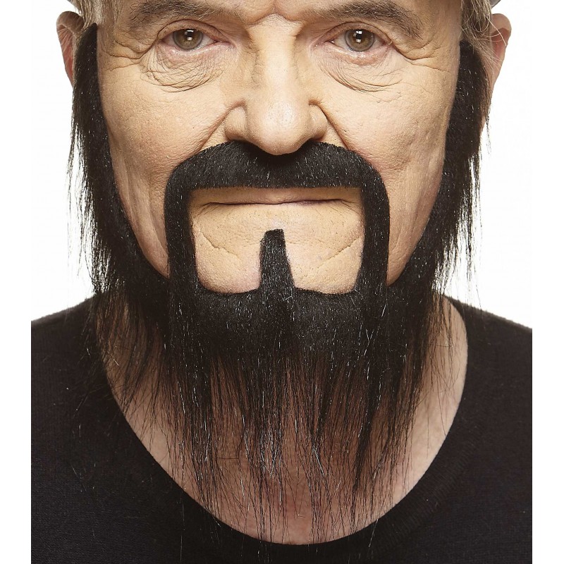 Long Squatter mustache and beard, black