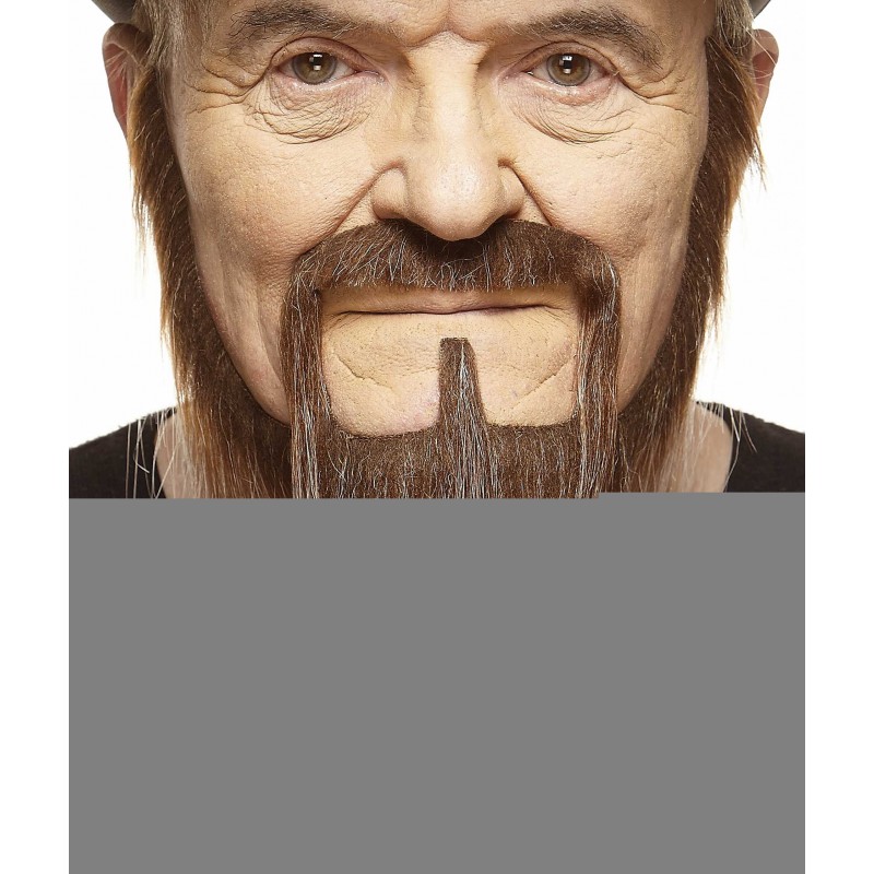 Mustache and beard, brown and gray