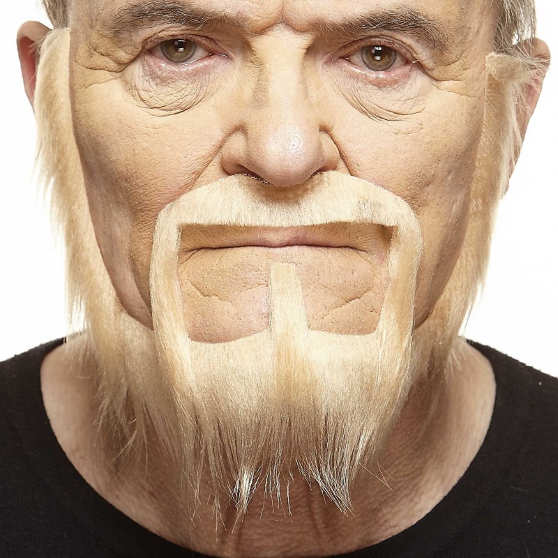 Mustache and beard, blond