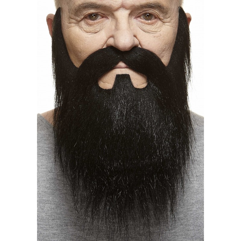 Lord mustache and beard, black