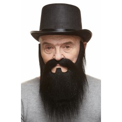 Lord mustache and beard, black