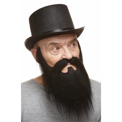 Lord mustache and beard, black