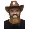 Mustache and beard, brown