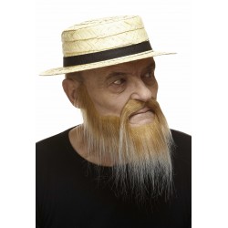 Mustache and beard, blond