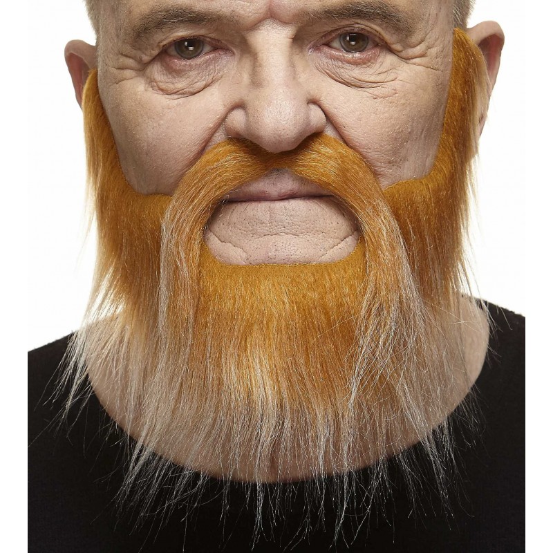 Mustache and beard, honey and white