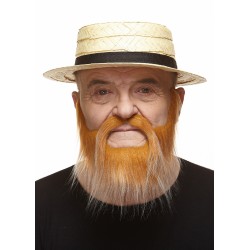 Mustache and beard, honey and white