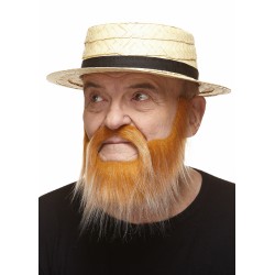 Mustache and beard, honey and white