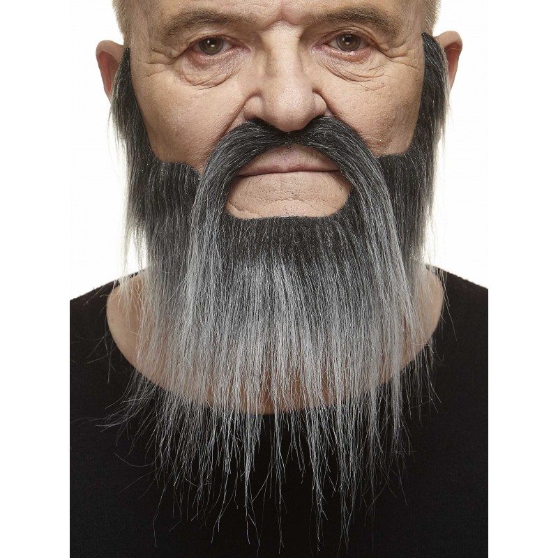 Hipster mustache and beard, salt and pepper