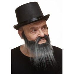 Hipster mustache and beard, salt and pepper