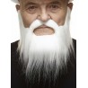 Hipster mustache and beard, white
