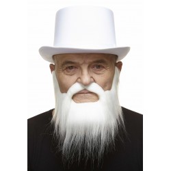 Hipster mustache and beard, white