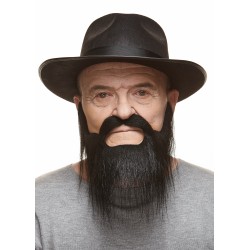 Mustache and beard, black