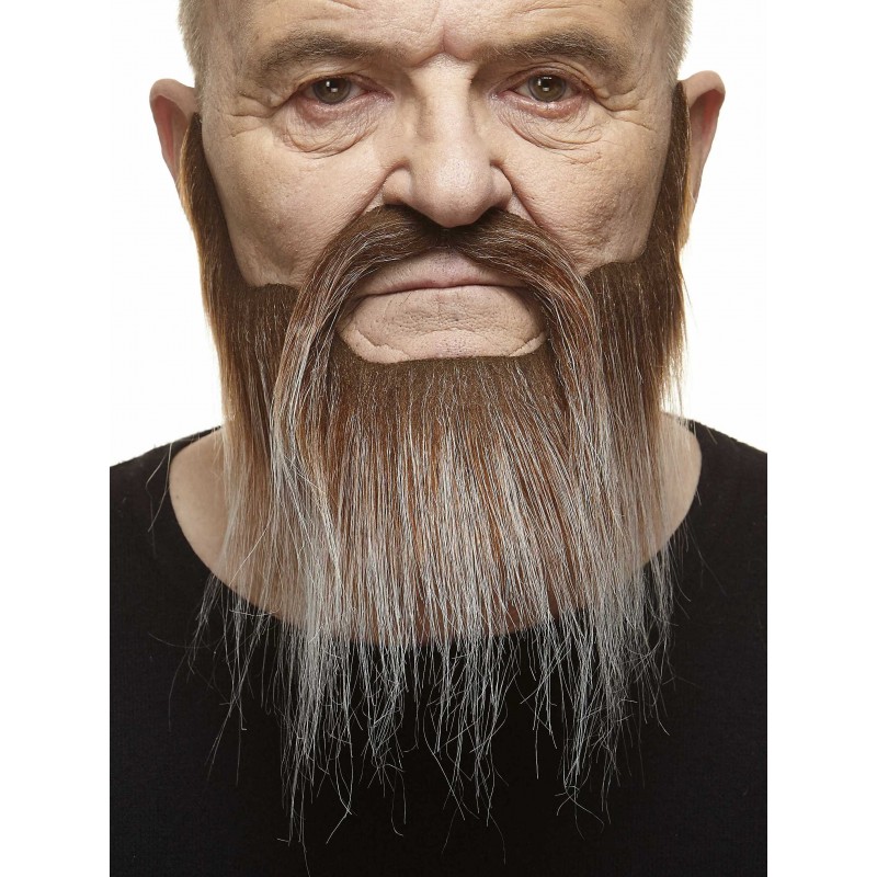 Mustache and beard, brown and gray