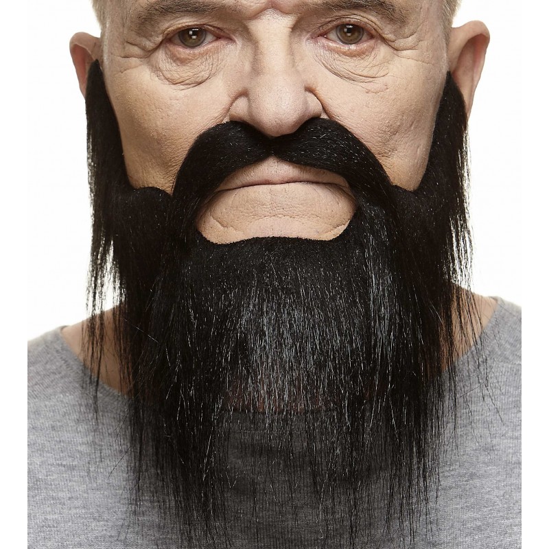 Mustache and beard, black