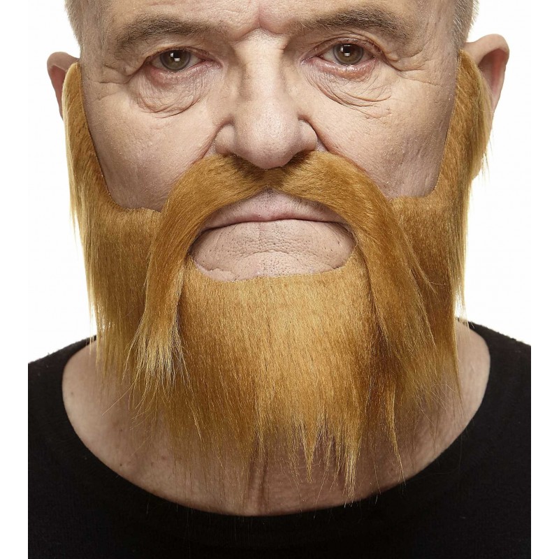 Mustache and beard, brown