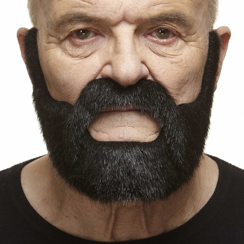 Nobleman mustache and beard, black lustrous