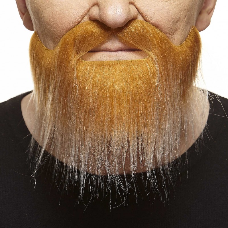 Mustache and beard, honey and white