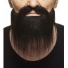 Long Boxed mustache and beard, black