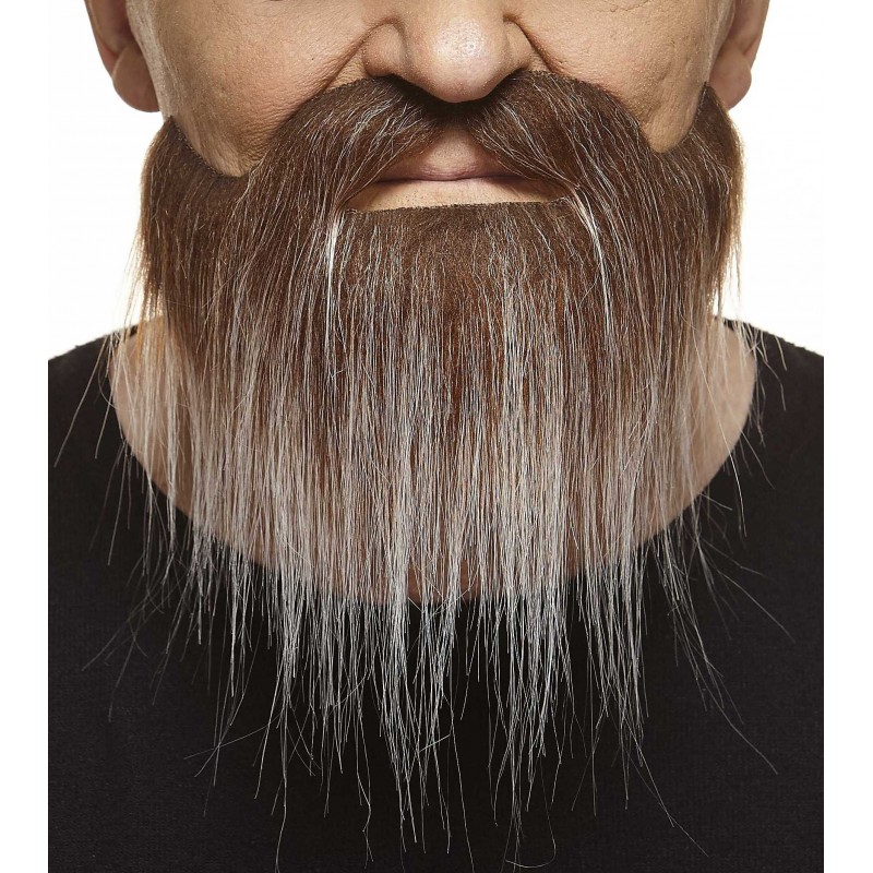 Mustache and beard, brown and gray