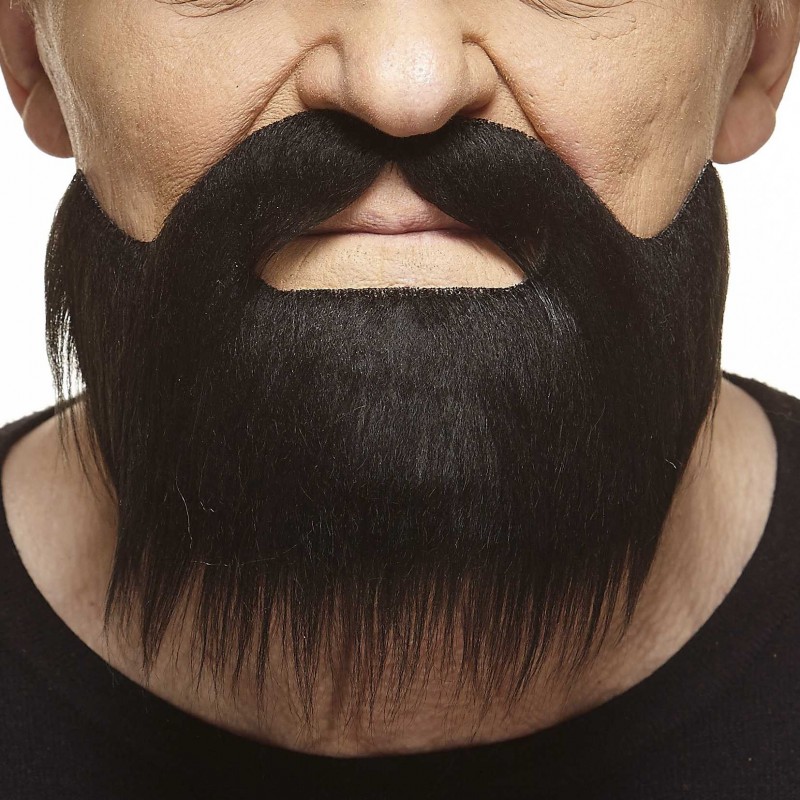 Mustache and beard, black