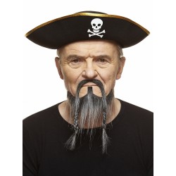 Pirate mustache and beard, salt and pepper