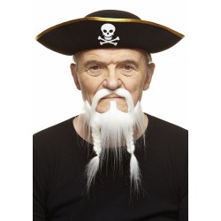 Pirate mustache and beard, white