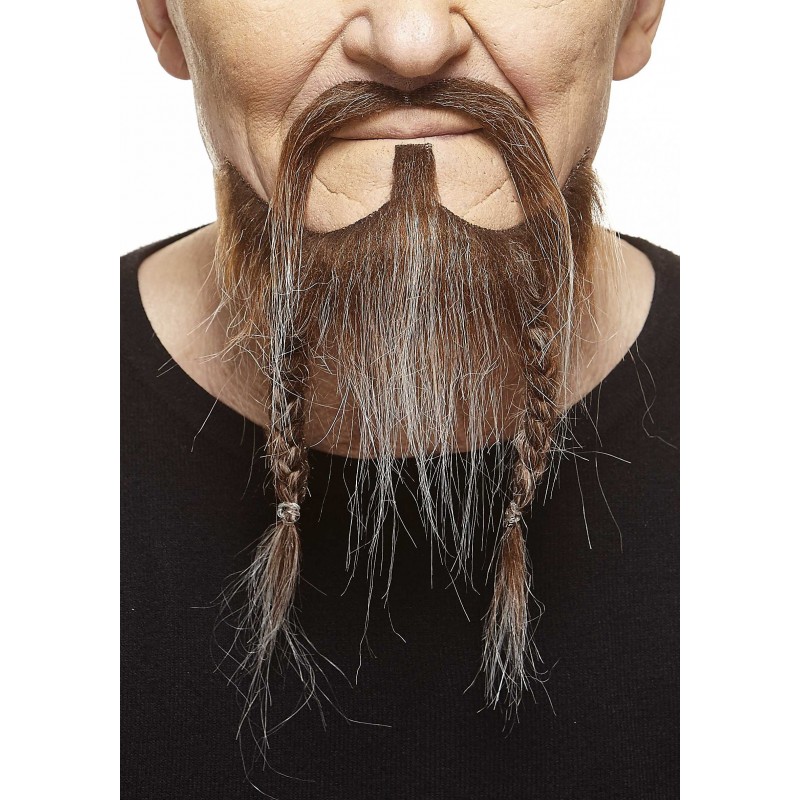 Mustache and beard, brown and gray