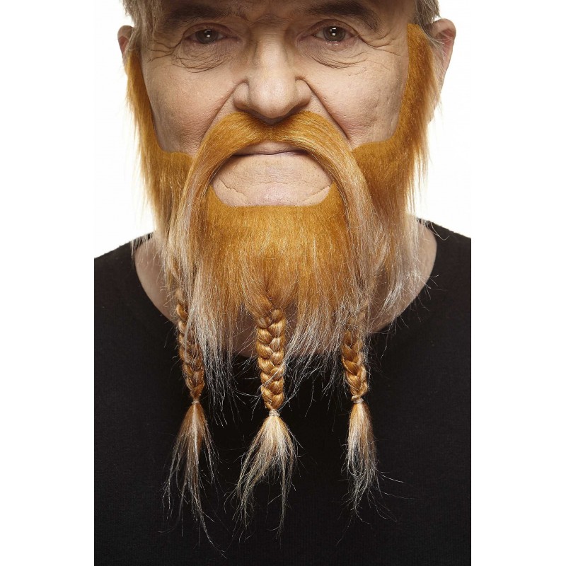 Mustache and beard, honey and white