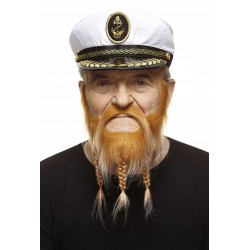 Mustache and beard, honey and white