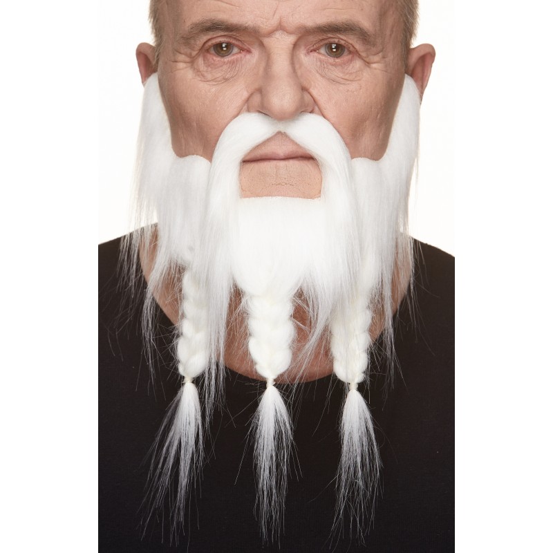 Captain mustache and beard, white